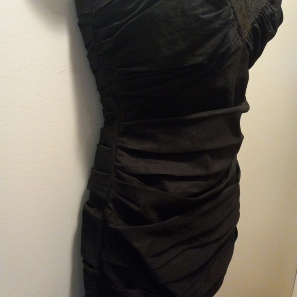 🖤 CALVIN KLEIN Black Bustier Empire Sequin Waist Rausch Mini Sz 2 - Picture 3 of 9